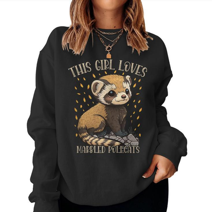 This Girl Loves Marbled Polecats Cute Animal Lover Fun Women Sweatshirt