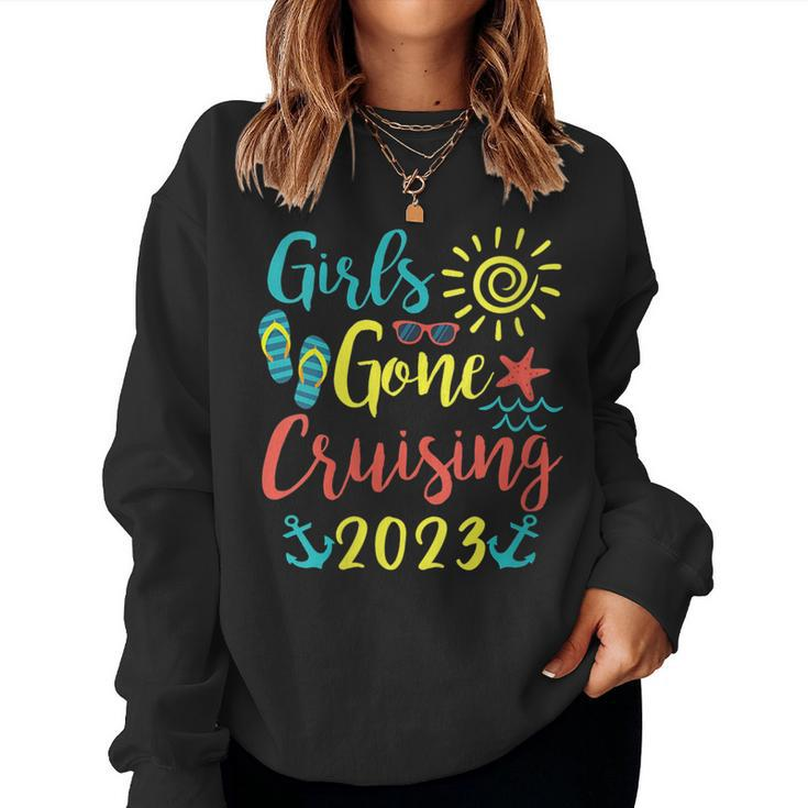 Girls Gone Cruising 2023 Matching Cruise Vacation Trip Funny  Women Crewneck Graphic Sweatshirt