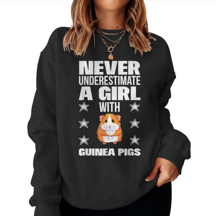Girls Never Underestimate A Girl With Guinea Pigs Women Sweatshirt