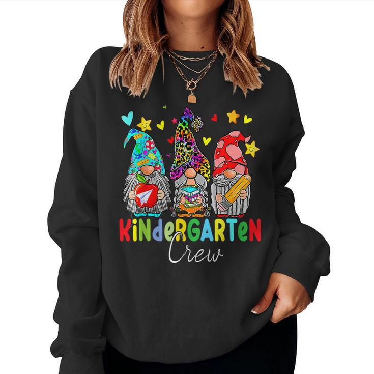 Gnomes Kindergarten Crew Back To School Teacher Student Women Sweatshirt