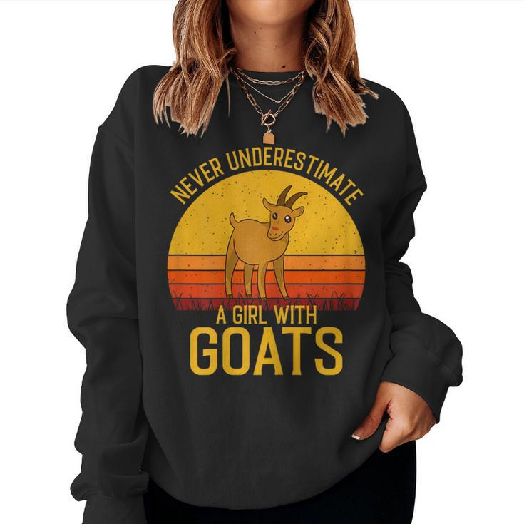 Goat Never Underestimate A Girl With A Goats Women Sweatshirt