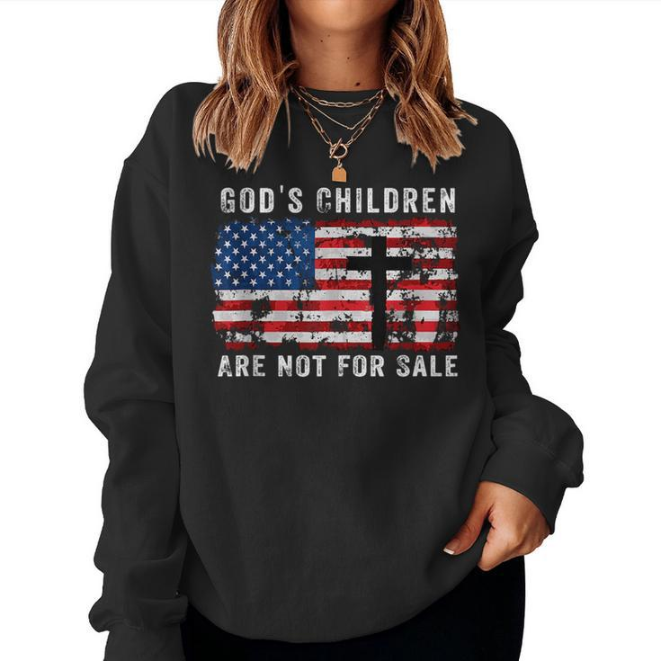 Gods Children Are Not For Sale American Flag Gods Children Women Sweatshirt