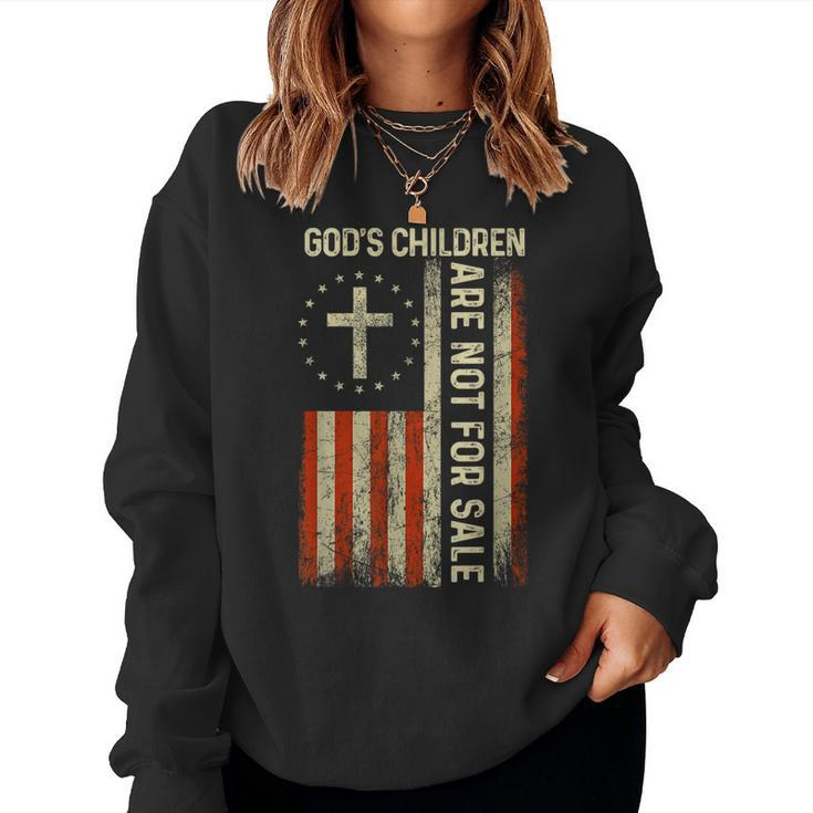 God's Children Are Not For Sale Usa Flag Idea Quote Women Sweatshirt