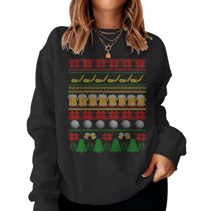 Golf And Beer Ugly Christmas Sweater Holiday Women Sweatshirt