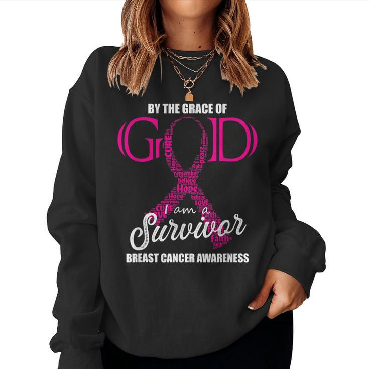 By The Grace Of God I Am A Breast Cancer Survivor Women Sweatshirt