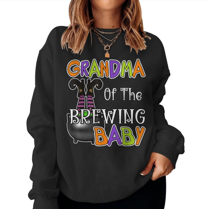Grandma Of Brewing Baby Halloween Theme Baby Shower Spooky Women Sweatshirt
