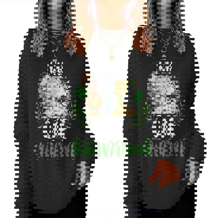 Grandma Of The Wild One Zoo Birthday Safari Jungle Animal Women Sweatshirt