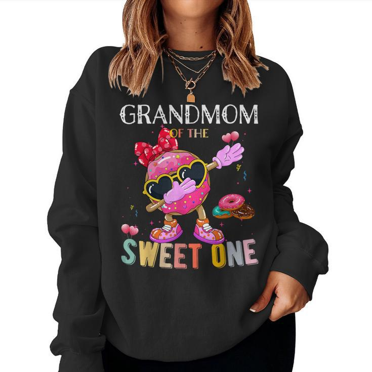 Grandmom Of The Dabbing Donut Birthday Girl Donut Sweet Women Sweatshirt