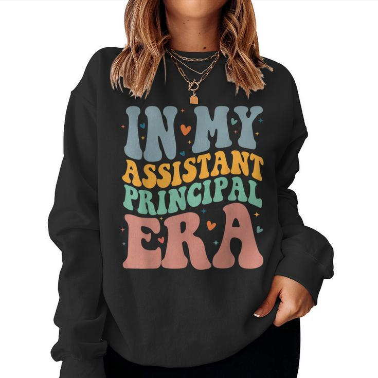 Groovy In My Assistant Principal Era Job Title School Worker Women Sweatshirt