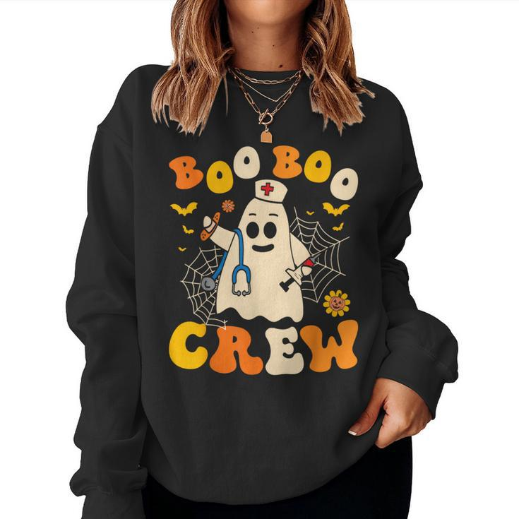 Groovy Boo Crew Nurse Ghost Halloween Nurse Women Sweatshirt
