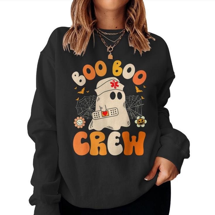Groovy Boo Boo Crew Nurse Ghost Halloween Nursing Women Sweatshirt