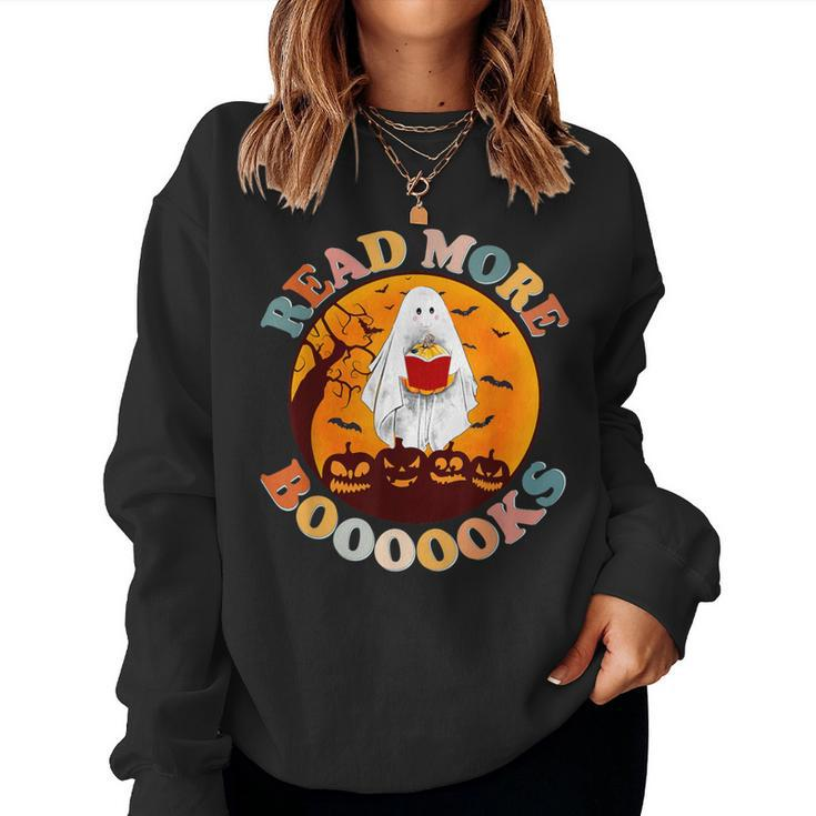 Groovy Cute Ghost Boo Read More Books Halloween Women Sweatshirt