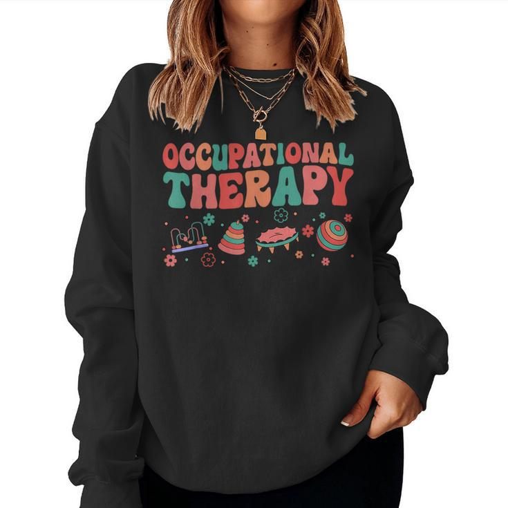 Groovy Occupational Therapy Month Ot Therapist Cute Women Sweatshirt
