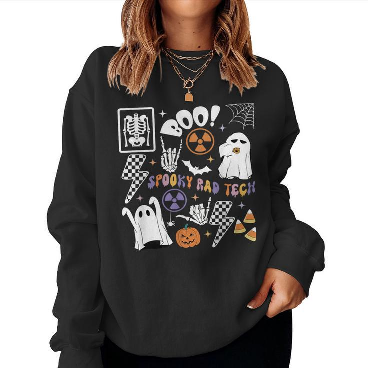 Groovy Spooky Rad Tech Retro Radiologist Halloween Xray Tech Women Sweatshirt