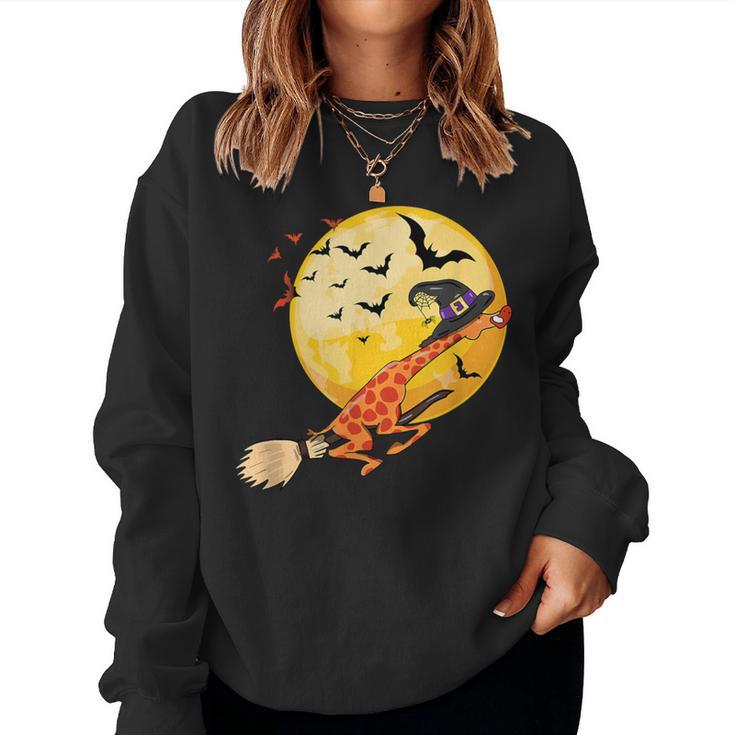 Halloween Costume Giraffe Ride Witch Shotgun Women Sweatshirt