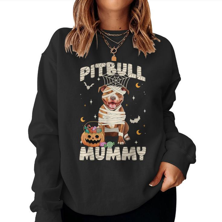 Halloween Costume Pitbull Lover Mummy Dog Owner Women Sweatshirt