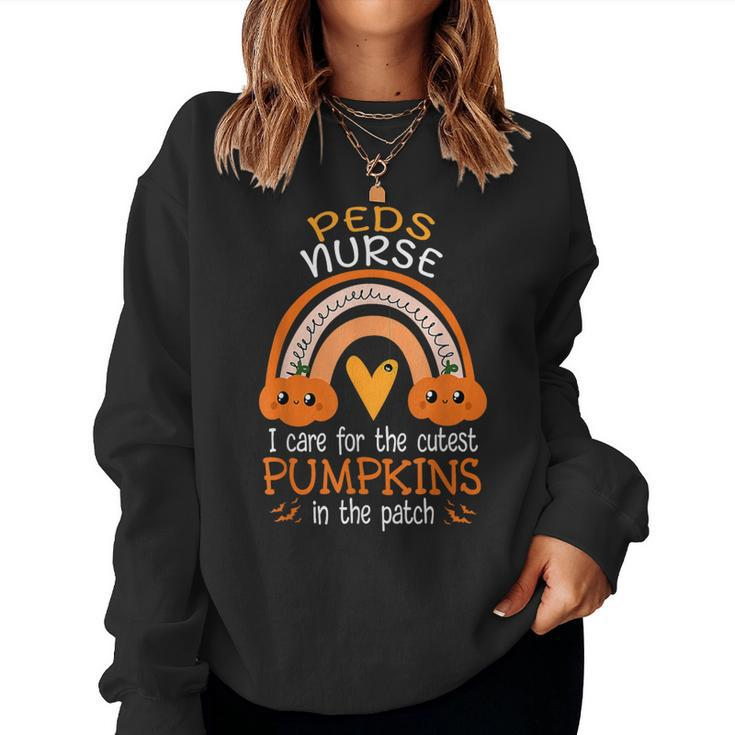 Halloween Pediatric Nurse Peds Rn Pediatrician Rainbow 2023 Women Sweatshirt