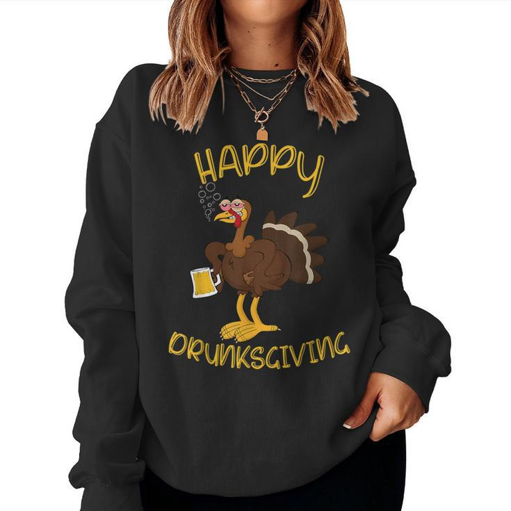 Happy Drunksgiving Friends Family Thanksgiving Drunks Giving Women Sweatshirt