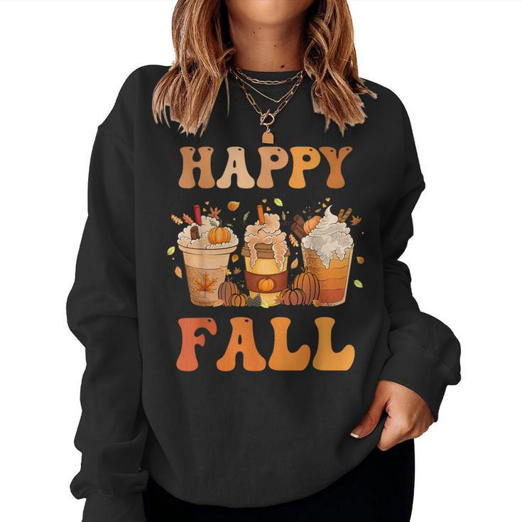 Happy Fall Y'all Autumn Halloween Pumpkin Spice Latte Women Sweatshirt