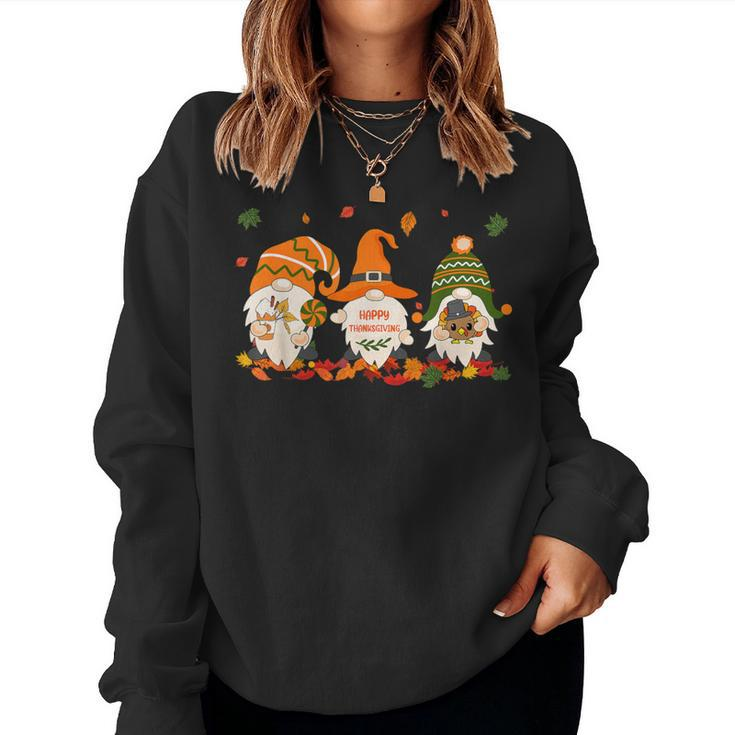 Happy Thanksgiving Fall Gnomes Pumpkin Spice Turkey Hippie Women Sweatshirt