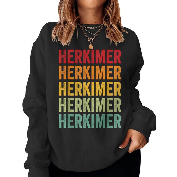 Herkimer County New York Rainbow Text Women Sweatshirt