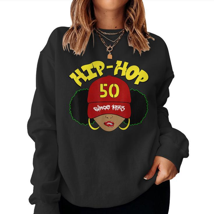 Hip Hop Is 50 50Th Anniversary Afro Puffs Black Women Sweatshirt