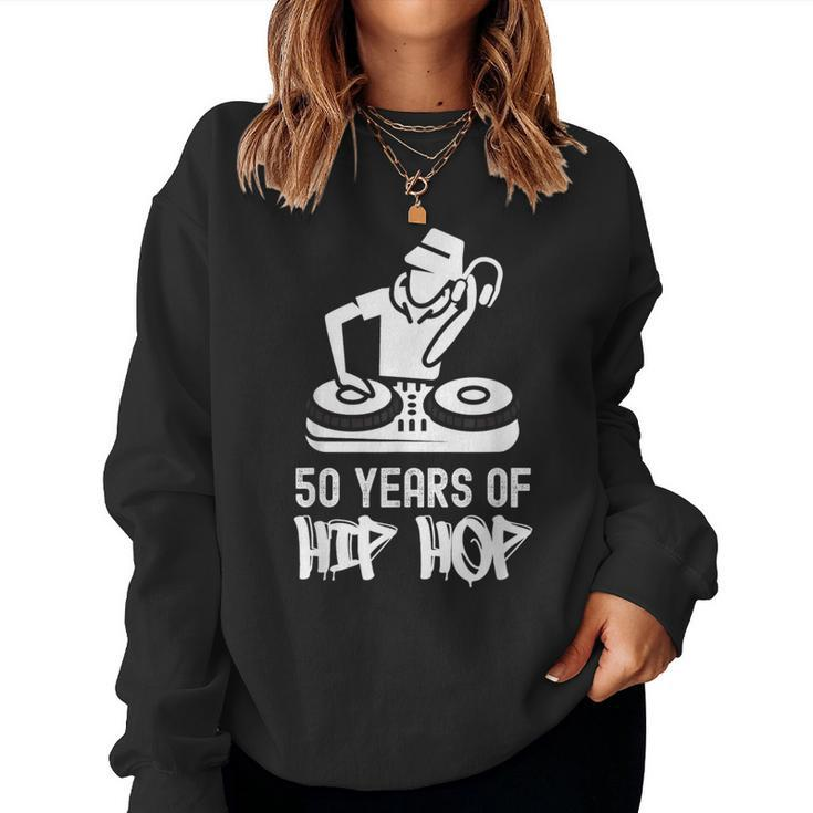 Hip Hop 50Th Anniversary | 50 Years | Dj Turntable  Women Crewneck Graphic Sweatshirt