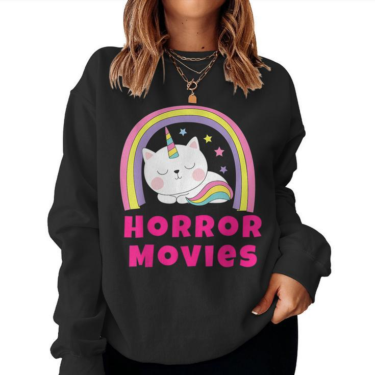 Horror Movies  Sarcastic Retro Horror Movies Women Sweatshirt