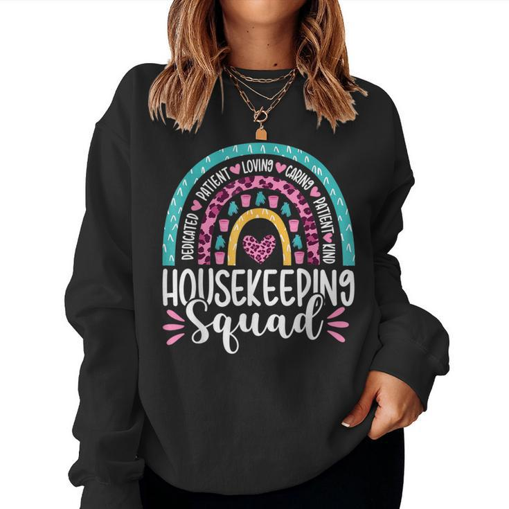 Housekeeping Squad Rainbow Leopard Housekeeper Appreciation Women Sweatshirt