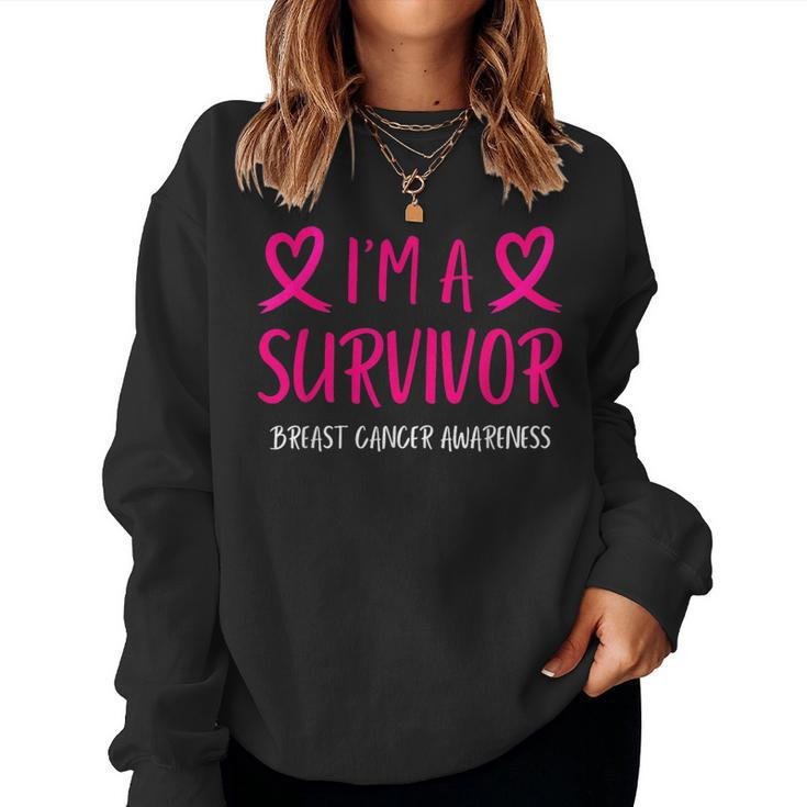 I'm A Survivor Breast Cancer Awareness Month Ribbon Women Sweatshirt