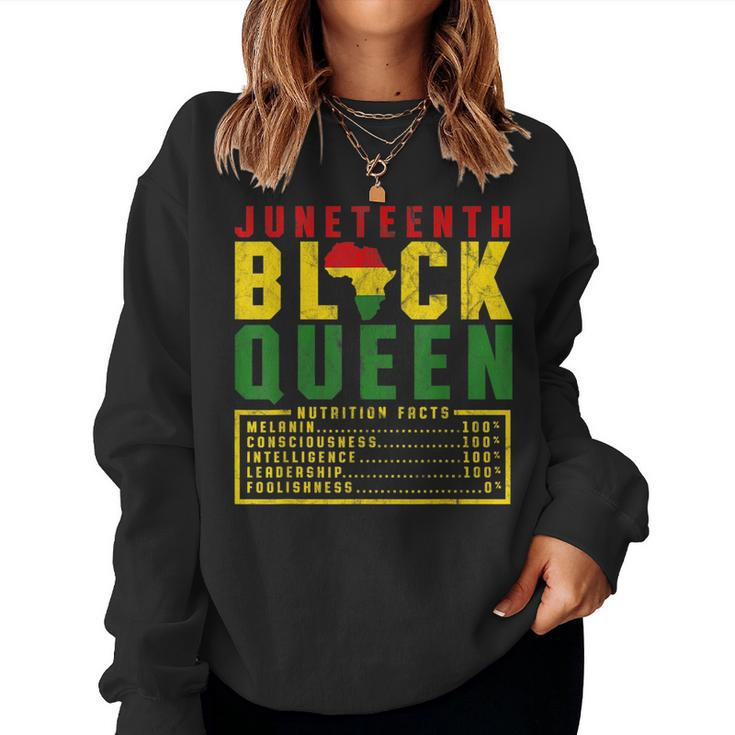 Junenth Womens Black Queen Nutrition Melanin Black Pride Women Sweatshirt