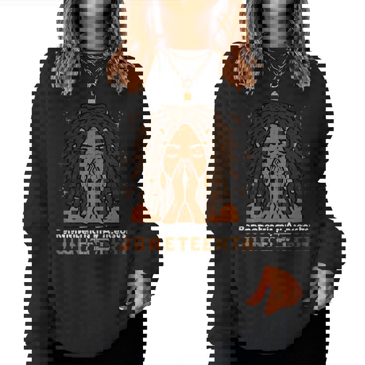 Junenth Black Woman Remembering Ancestors Women Girls Kid Women Sweatshirt