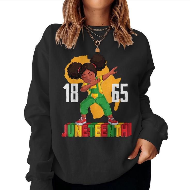 Junenth Dabbing Girl Kids Girls Women Black African Sweatshirt