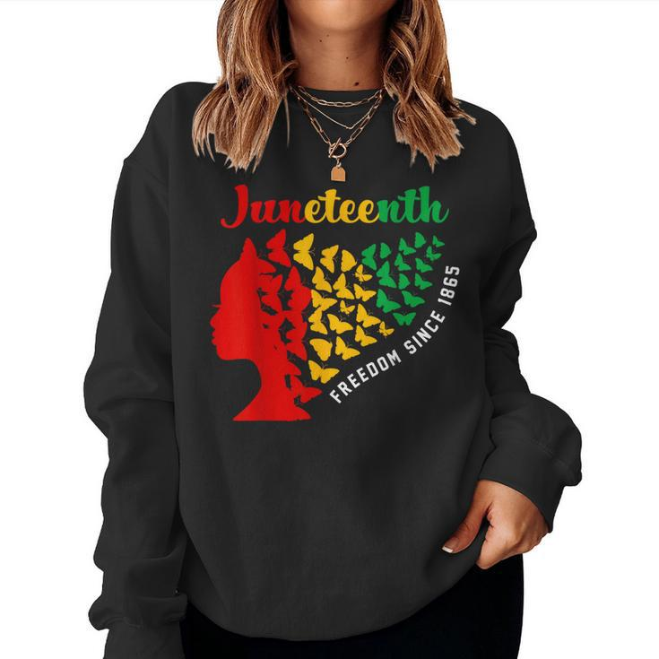 Junenth Freedom Since 1865 Butterfly Black Girl Women Women Sweatshirt