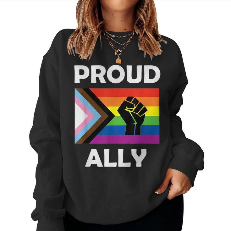 Junenth Proud Ally Lgbt Rainbow Gay Pride Flag Men Women Sweatshirt