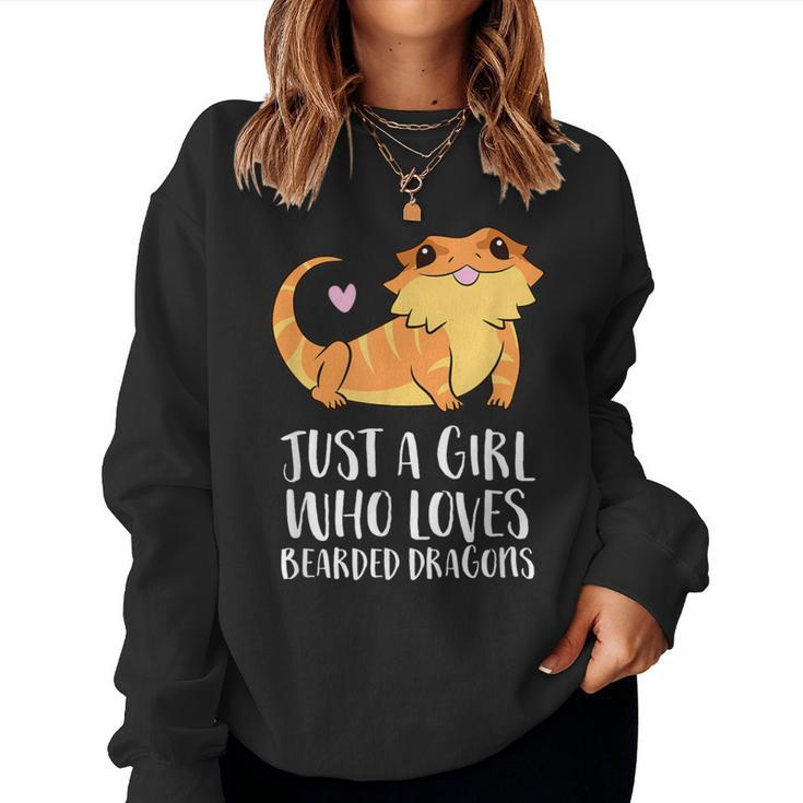 Just A Girl Who Loves Bearded Dragons Lizard Reptile Women Sweatshirt