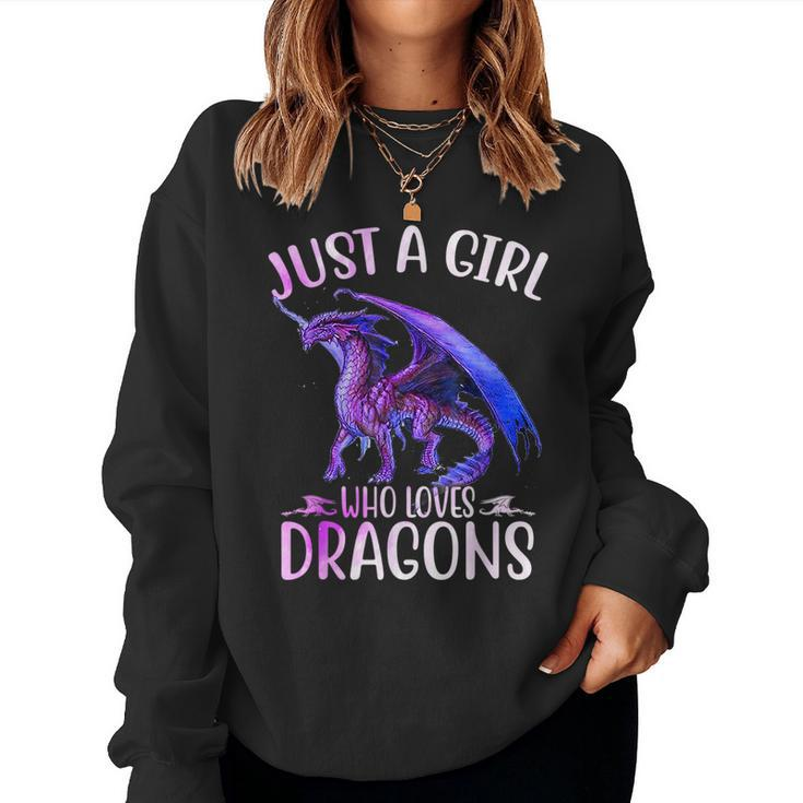 Just A Girl Who Loves Dragons Dragon Lovers Girls Women Sweatshirt