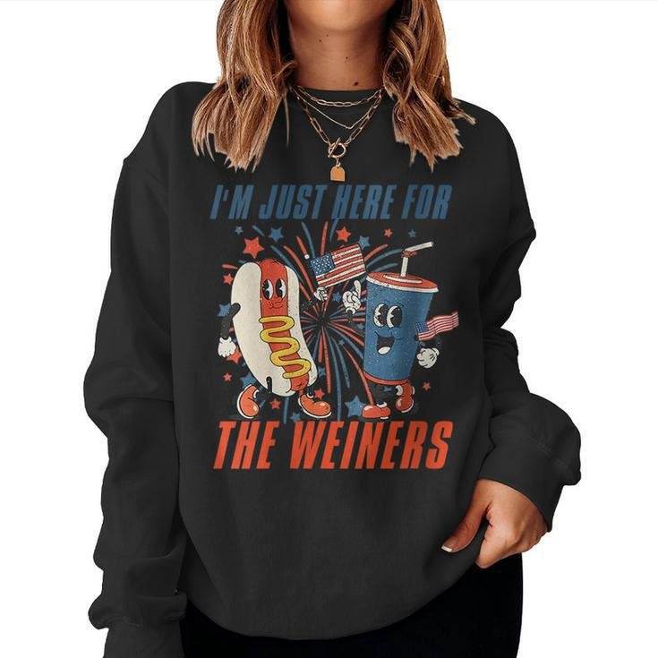 Im Just Here For The Wieners 4Th Of July Wieners Women Sweatshirt
