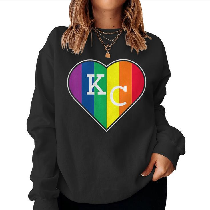 Kansas City Mo Lbgtq Rainbow Kc Heart Gay Pride Month Sweatshirt