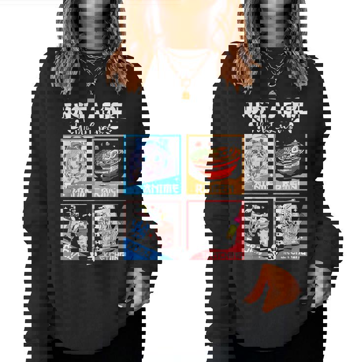 Kawaii Anime Ramen Boba And Sketching Japanese Girls Ns Women Sweatshirt