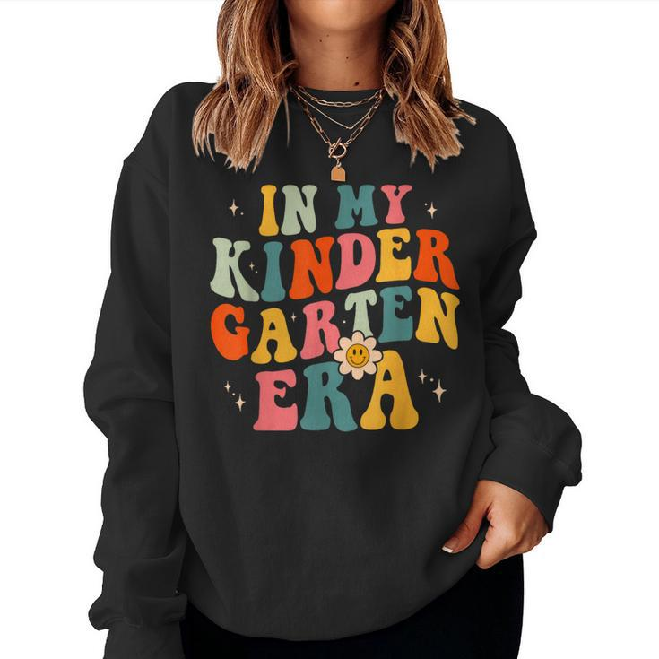 In My Kindergarten Teacher Era Kinder Groovy Retro Women Sweatshirt
