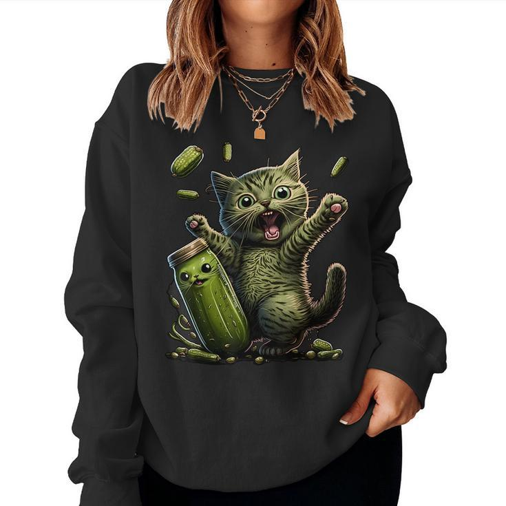 Kittens Vs Gherkin Pickle Cat Mom Lady For Mom Women Sweatshirt