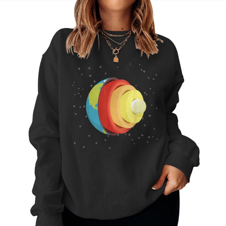 Layers Of The Earth Geology Teacher Student Women Sweatshirt