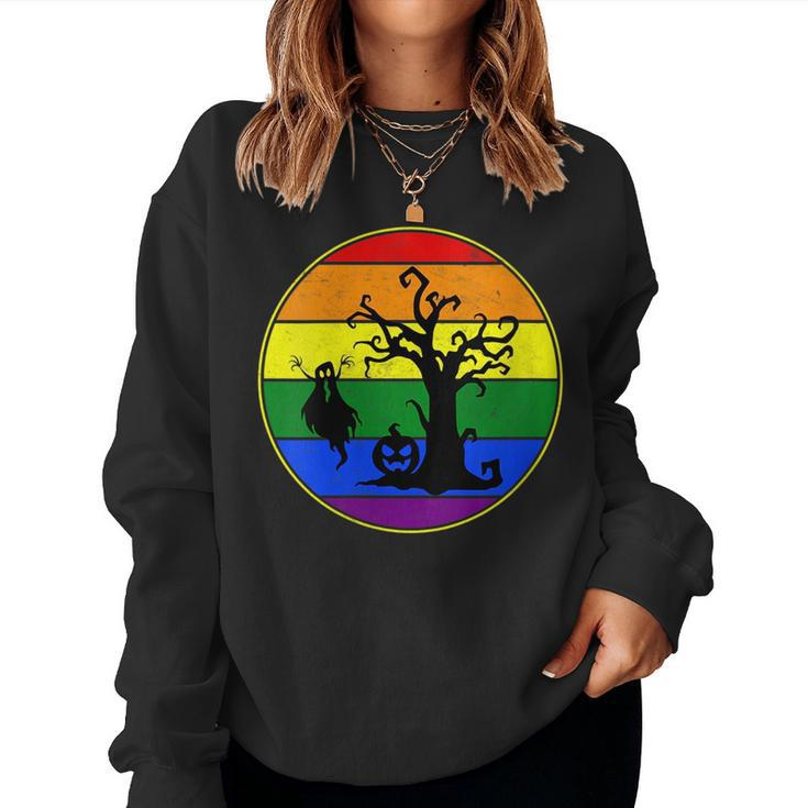 Lesbian Stuff Lgbtq Gay Goth Pride Rainbow Ghost Boo Spooky Women Sweatshirt