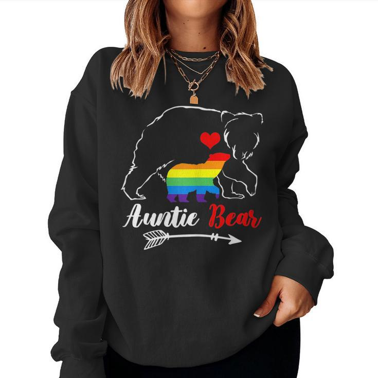 Lgbt Auntie Bear Aunt Gay Pride Proud Mom Women Sweatshirt