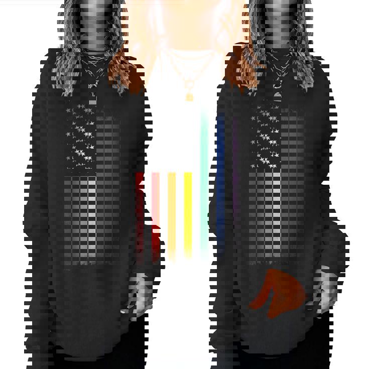 Lgbt Lgbtq Lgbtq Bi Lesbian Rainbow Flag Apparel Gay Pride Women Sweatshirt