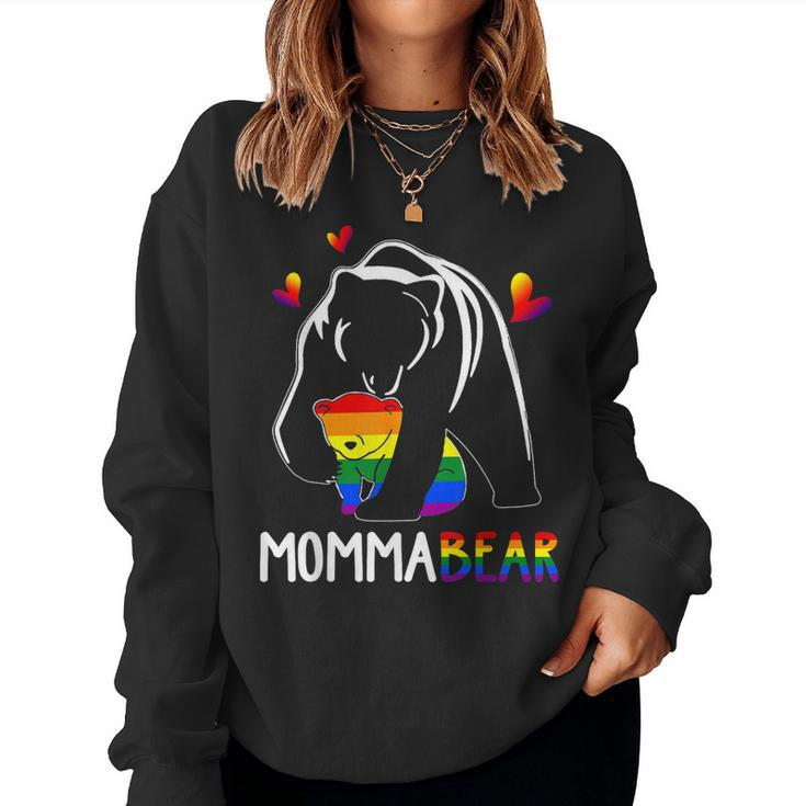 Lgbt Mama Momma Bear Gay Pride Proud Mom Mothers Day  Women Crewneck Graphic Sweatshirt