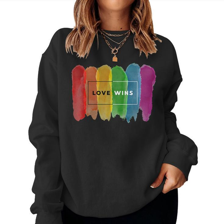 Lgbt Rainbow Gay Pride Lgbtq Equality Love Wins Men Women Women Sweatshirt
