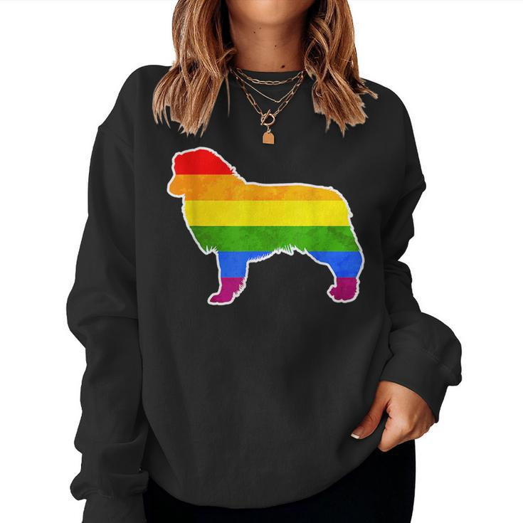 Lgbtq Australian Shepherd Dog Rainbow Gay Lesbian Pride Women Sweatshirt