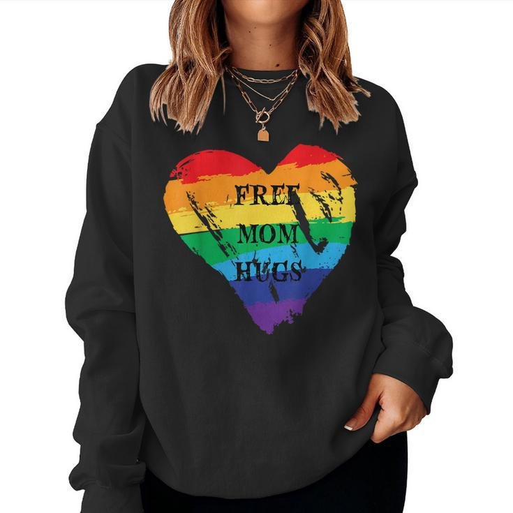 Lgbtq Flag Free Mom Hugs Women Sweatshirt